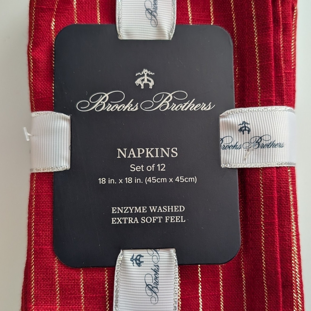 Brooks Brothers Red Striped Napkins Set